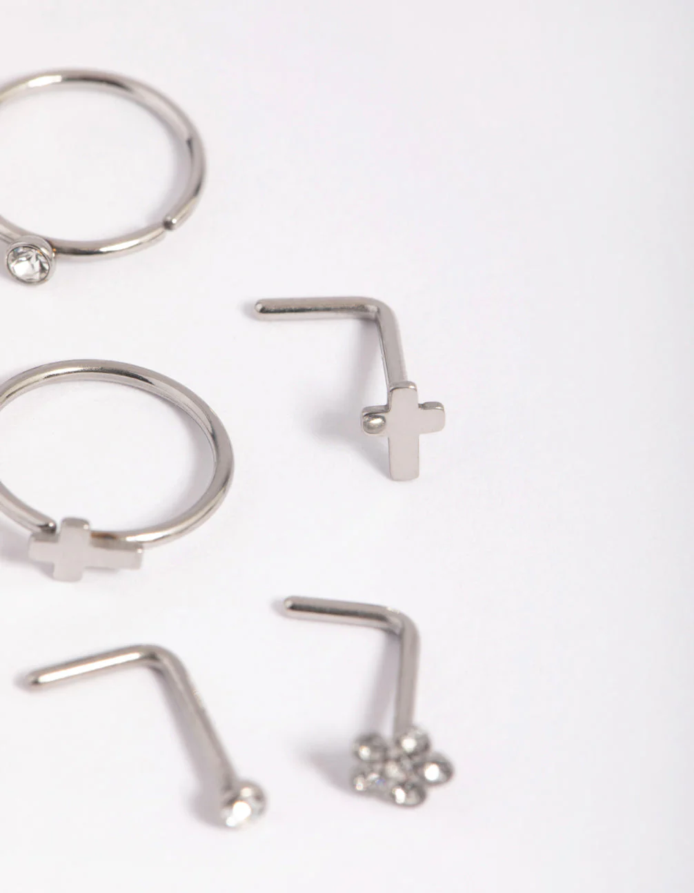 Surgical Steel Cross Nose Ring 6-Packs - Image 3