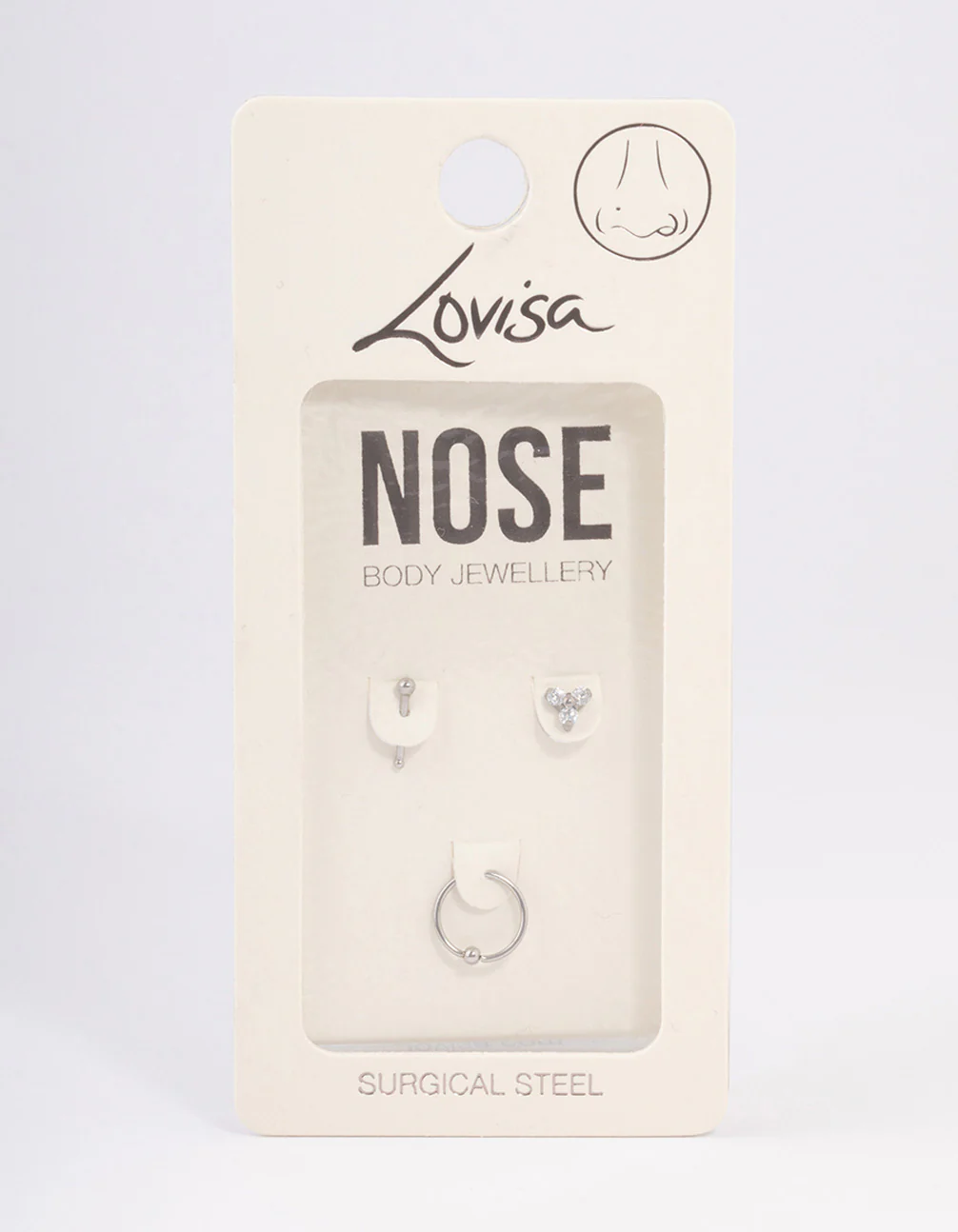 Surgical Steel Cubic Zirconia Flower Nose Ring Pack - Image 3
