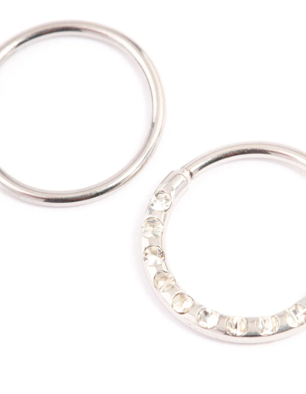 Surgical Steel Cubic Zirconia Textured Nose Ring Pack - Image 2