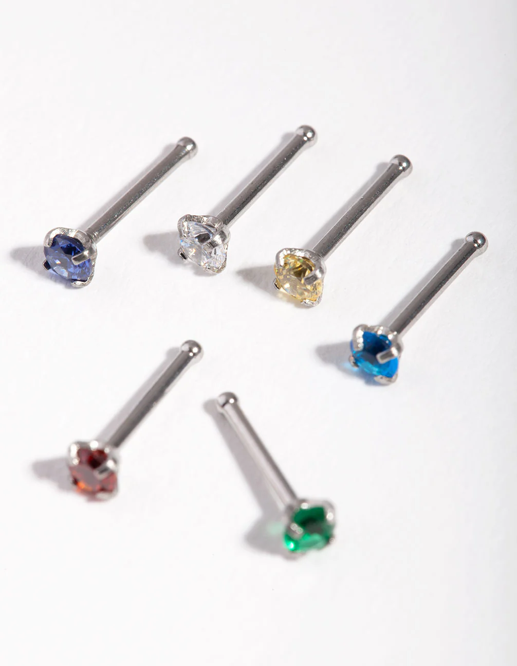Surgical Steel Diamante Nose Stud 6-Pack - Image 2