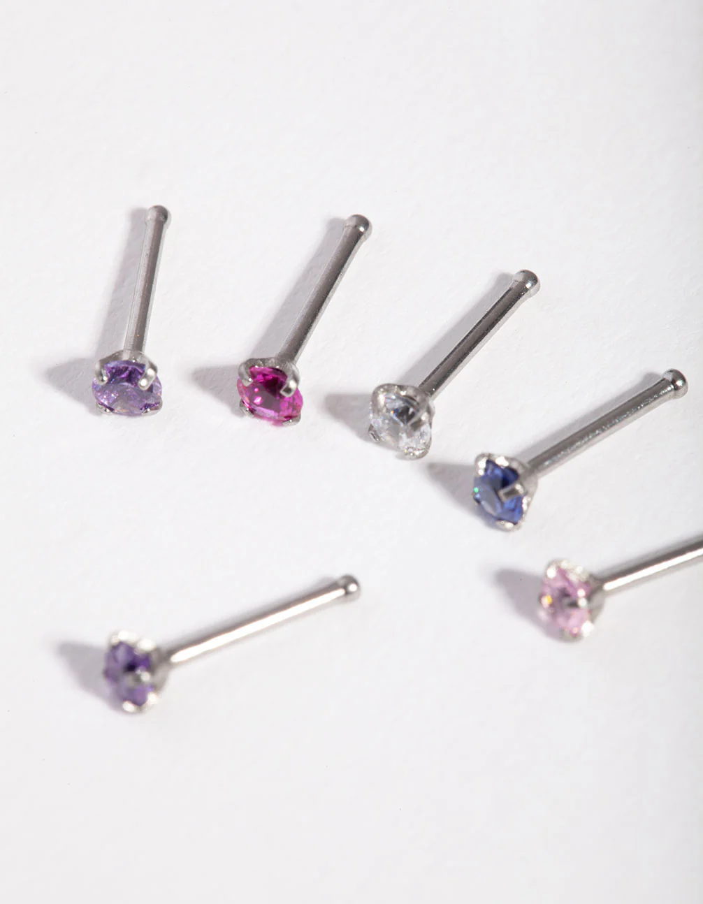 Surgical Steel Diamante Nose Stud 6-Pack - Image 2