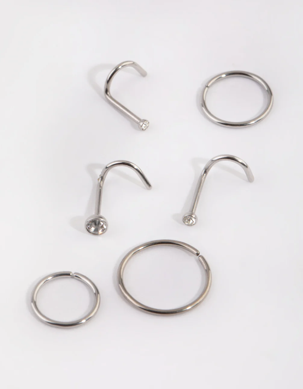 Surgical Steel Diamante Nose Stud 6-Pack - Image 2