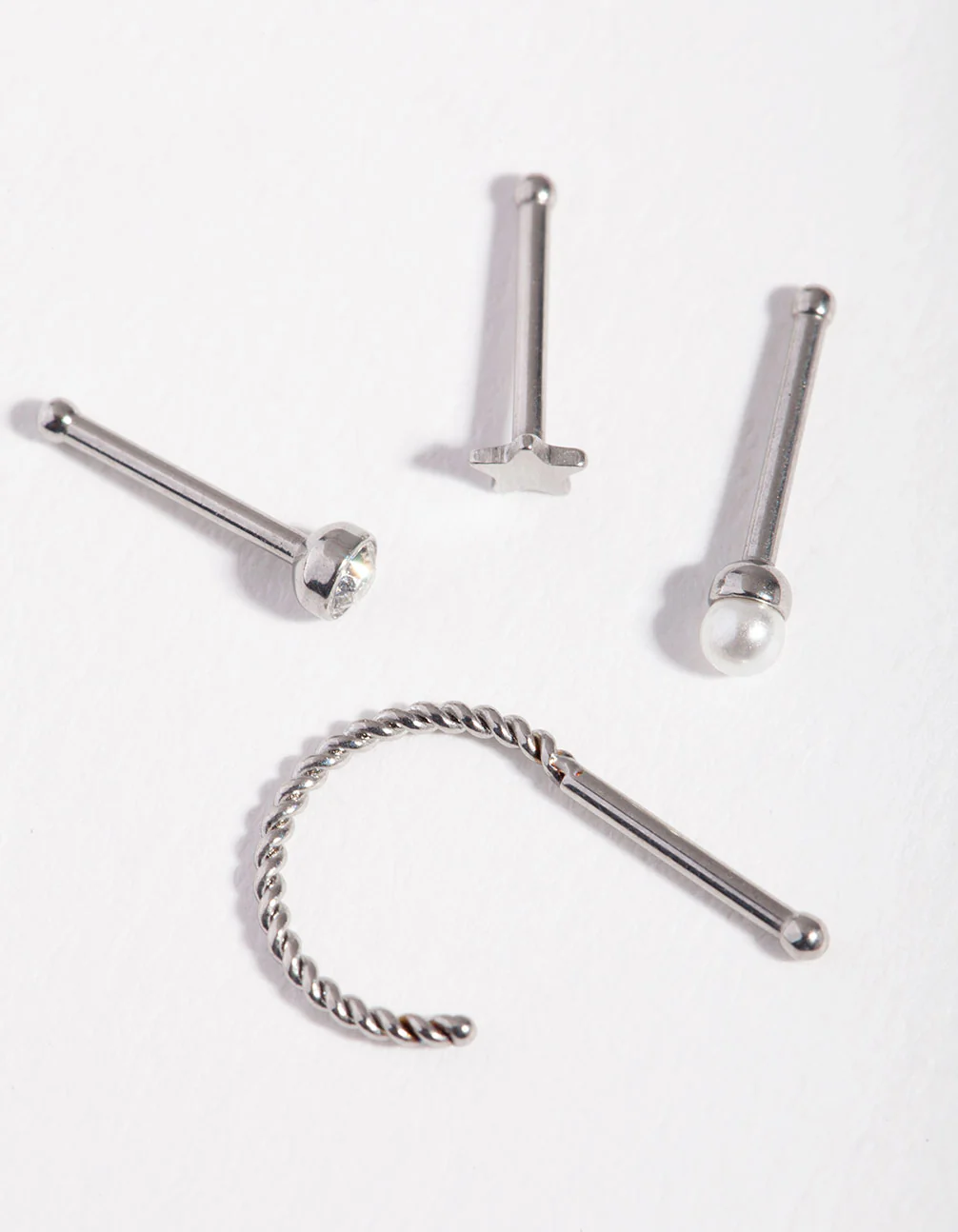 Surgical Steel Pearl Star Nose Stud 4-Pack - Image 3