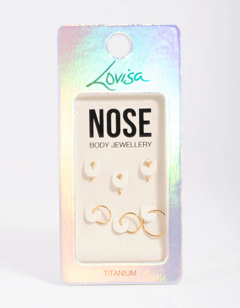 Gold-Plated Titanium Nose Stud 6-Pack - Image 2