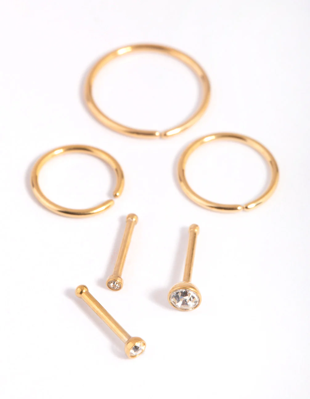 Gold-Plated Titanium Nose Stud 6-Pack - Image 3