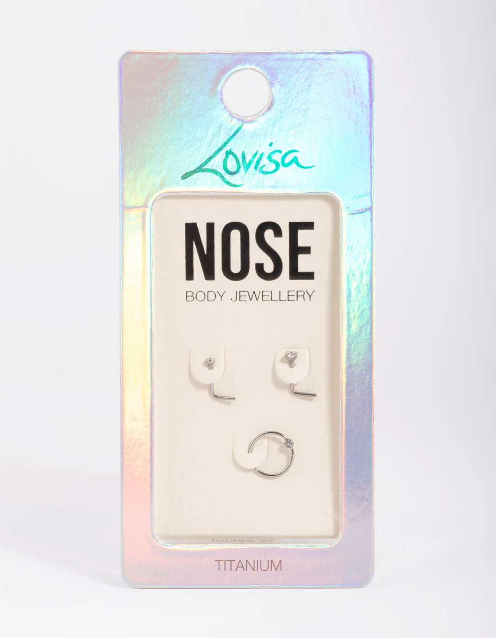 Titanium Diamante Nose Stud Pack - Image 2