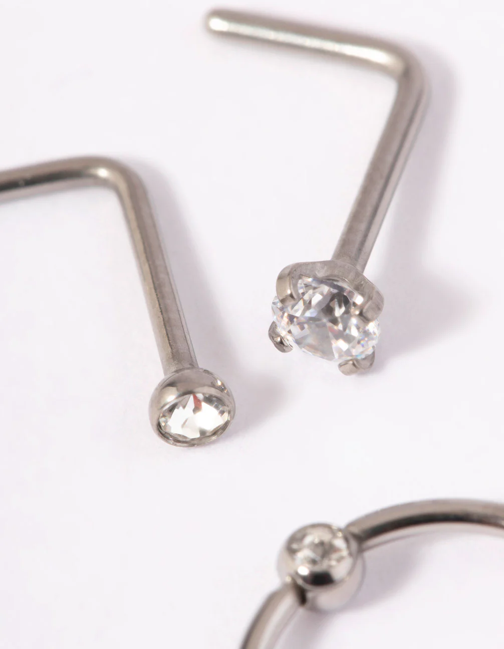 Titanium Diamante Nose Stud Pack - Image 3