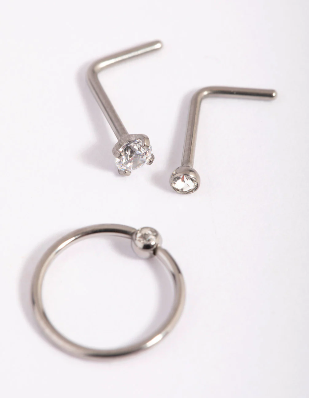 Titanium Diamante Nose Stud Pack - Image 4