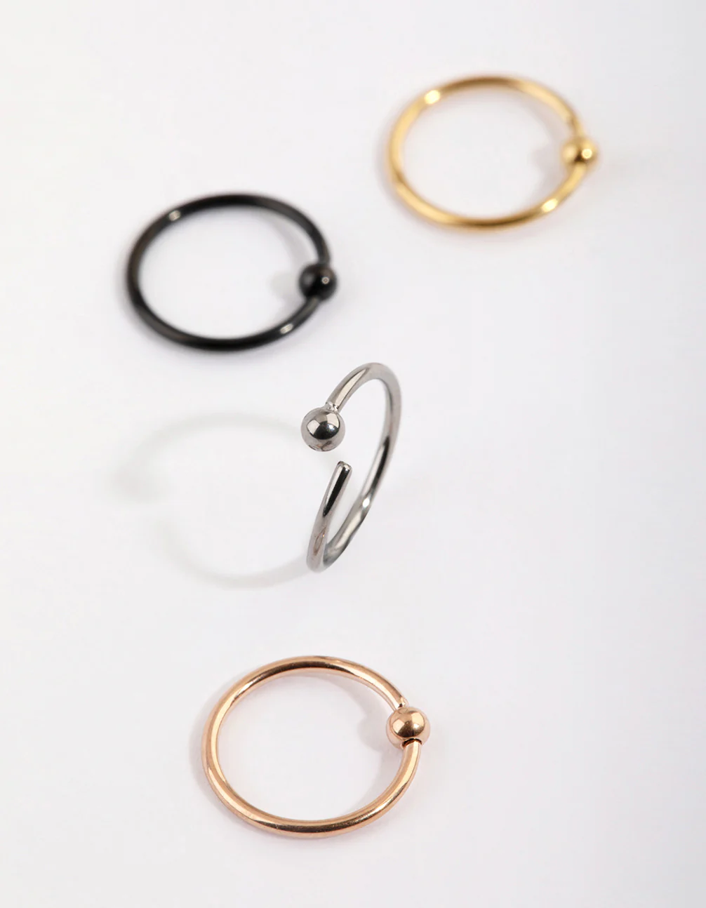 Titanium Plain Nose Ring 4-Pack - Image 2