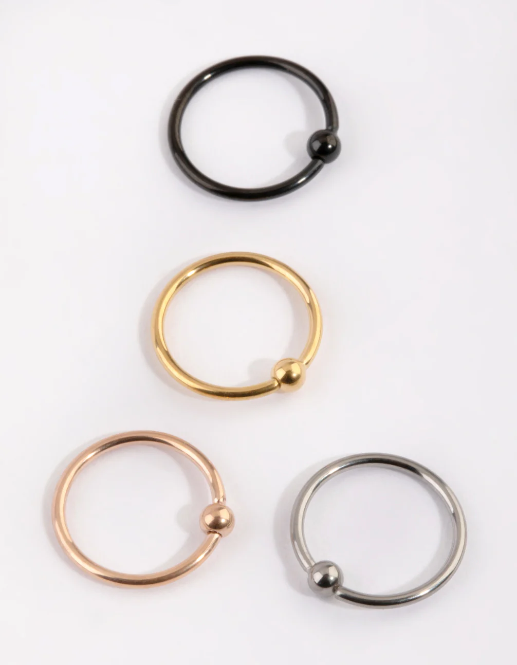Titanium Plain Nose Ring 4-Pack - Image 3