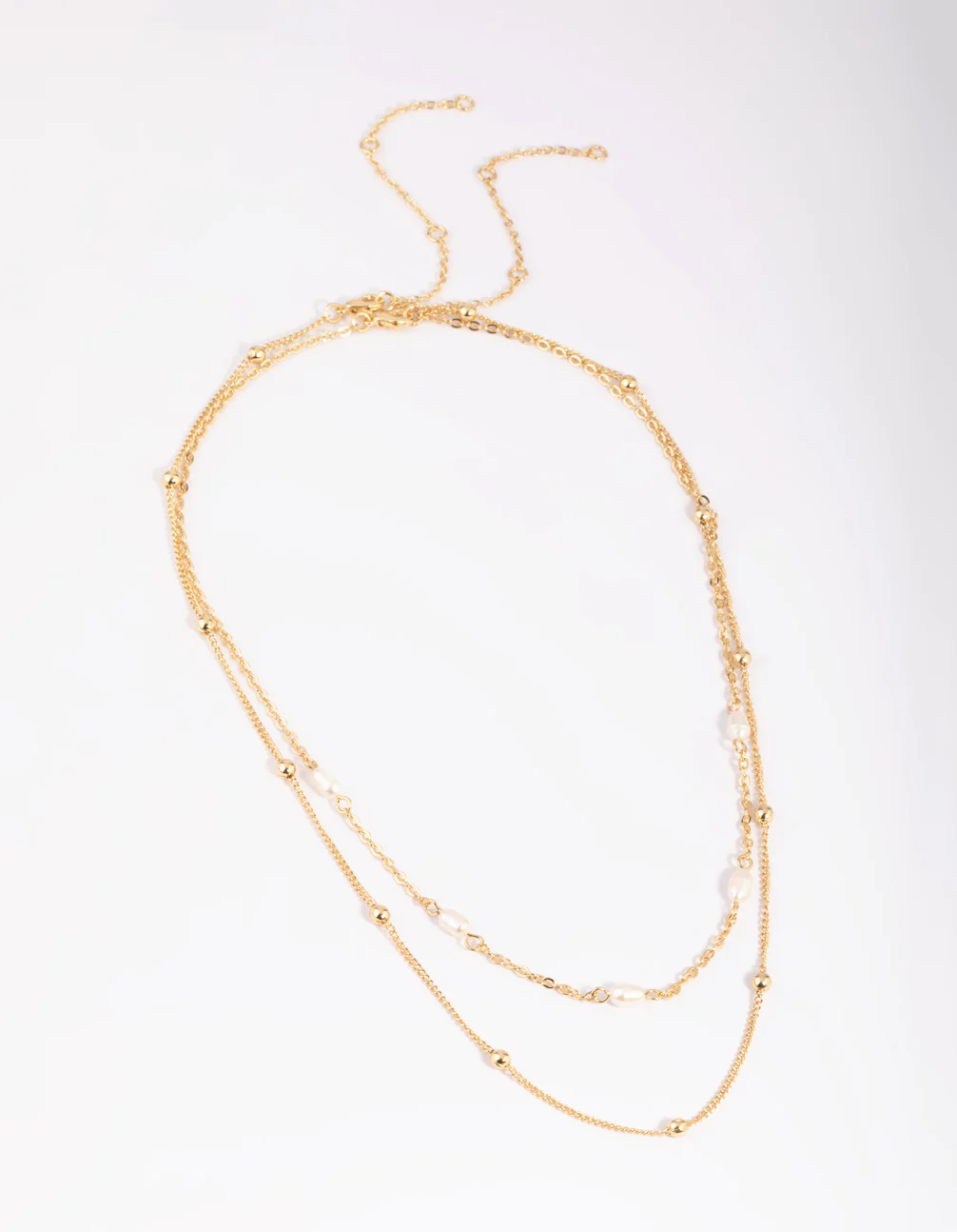 Gold Plated Freshwater Pearl Layered Necklace - Image 3