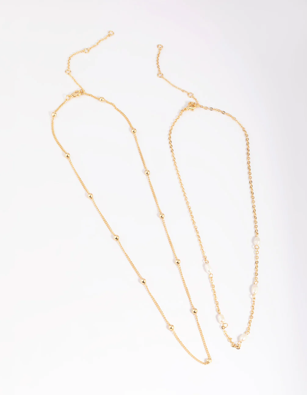 Gold Plated Freshwater Pearl Layered Necklace - Image 4