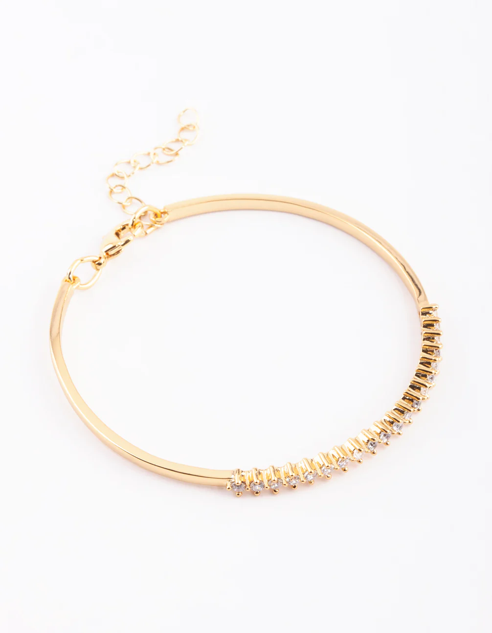 Gold Plated Baguette Bangle with Cubic Zirconia - Image 3