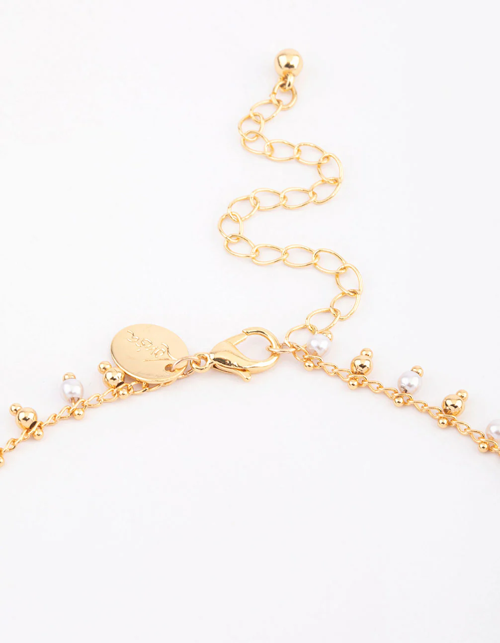 Gold Plated Beaded & Freshwater Pearl Drop Necklace - Image 3