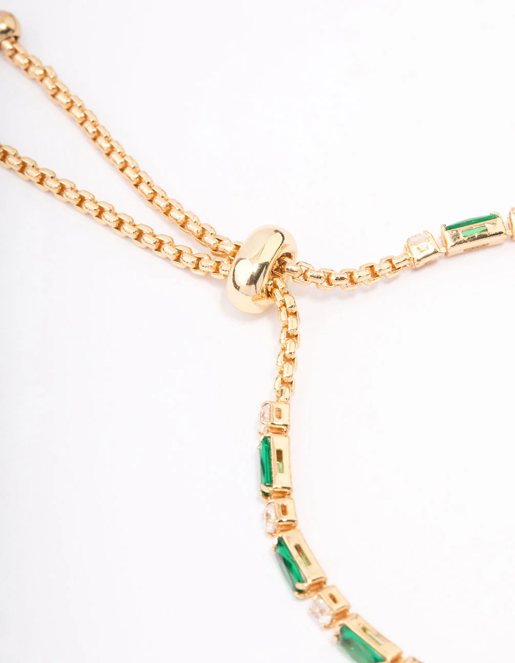 Gold Plated Baguette Stone Toggle Tennis Bracelet - Image 3