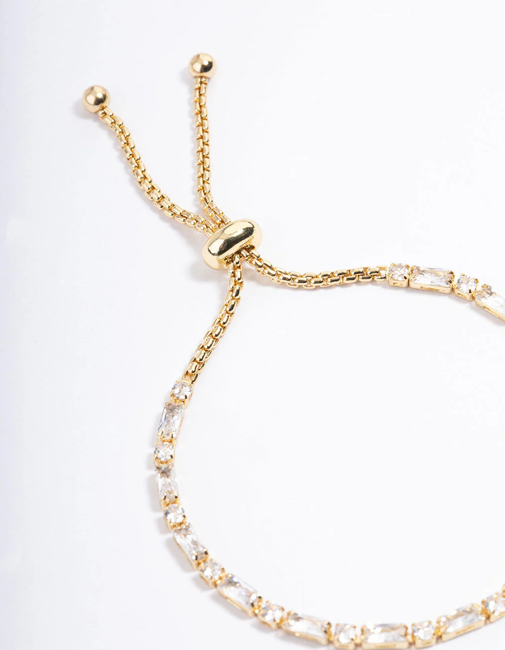 Gold Plated Baguette Stone Toggle Tennis Bracelet - Image 5