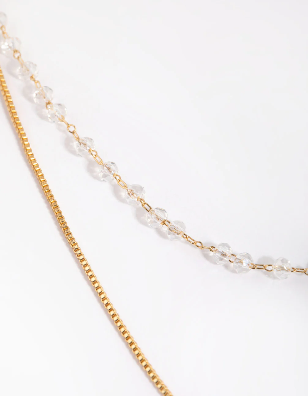 Gold Plated Necklace with Clear Stones - Image 3
