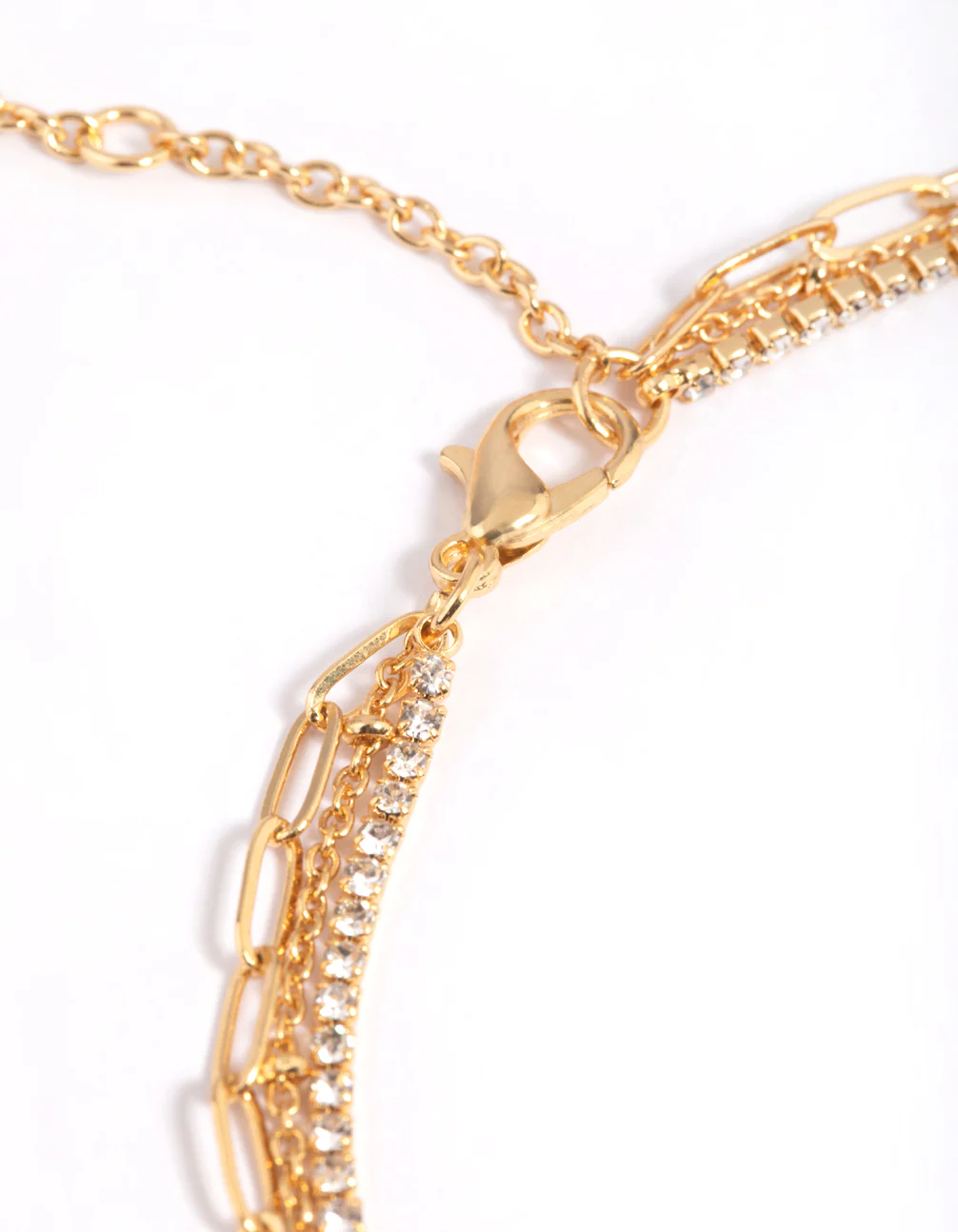 Gold Plated Chain Layered Necklace - Image 4