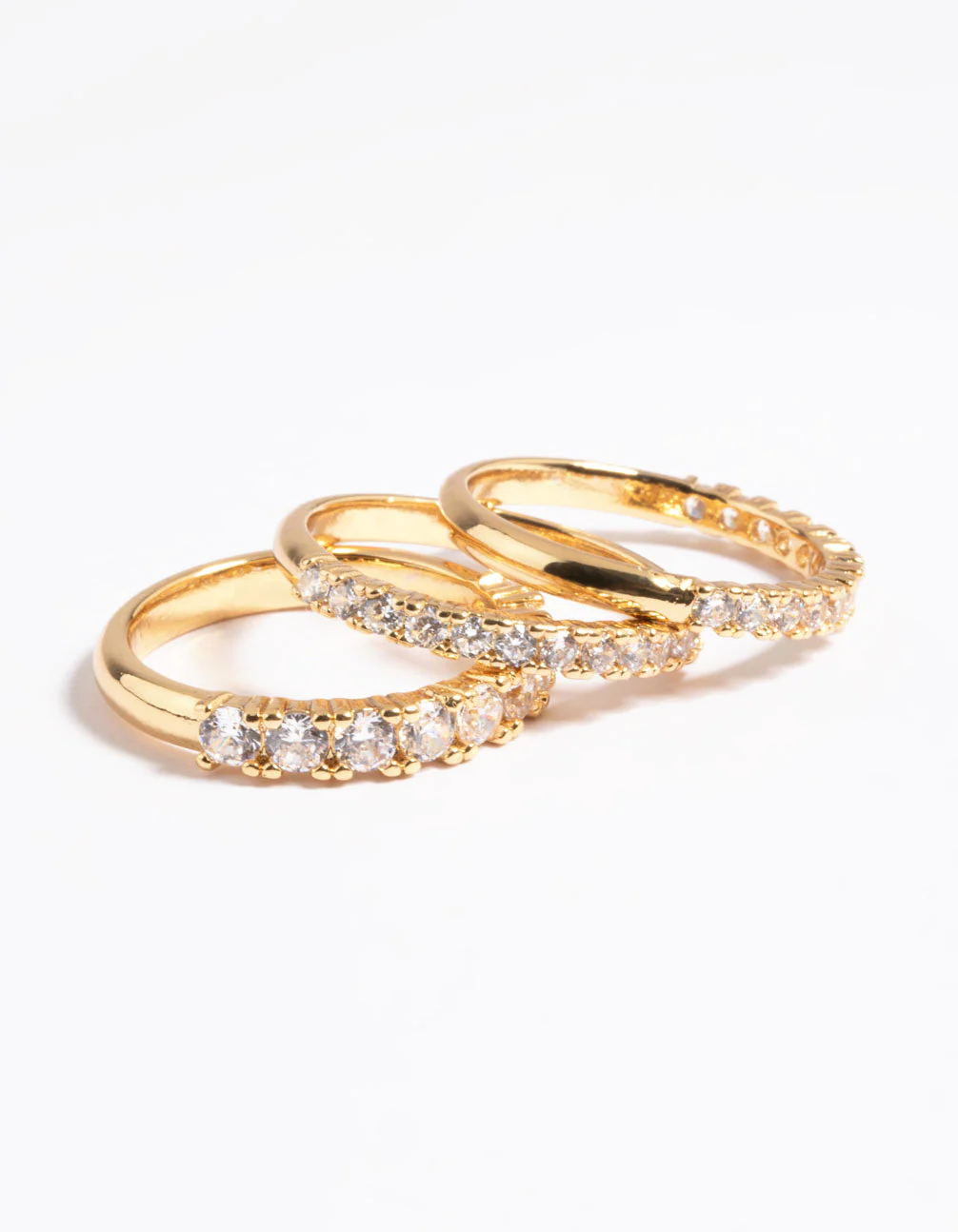 Gold Plated Cubic Zirconia Baguette Pack Ring - Image 2