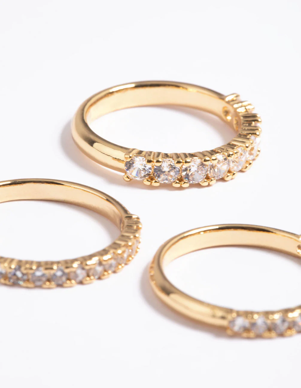 Gold Plated Cubic Zirconia Baguette Pack Ring - Image 3