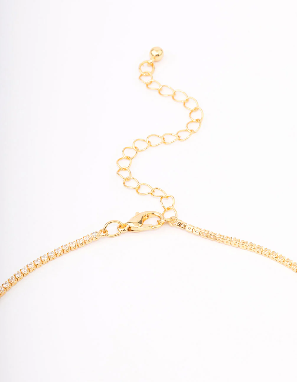 Gold Plated Cubic Zirconia Baguette Emerald Y-Shaped Necklace - Image 3