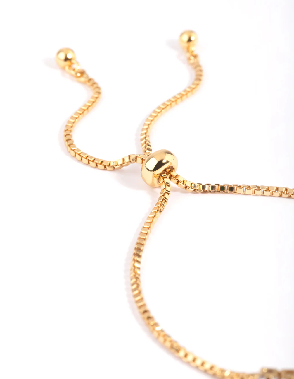 Gold Plated Cubic Zirconia Box Chain Toggle Tennis Bracelet - Image 4
