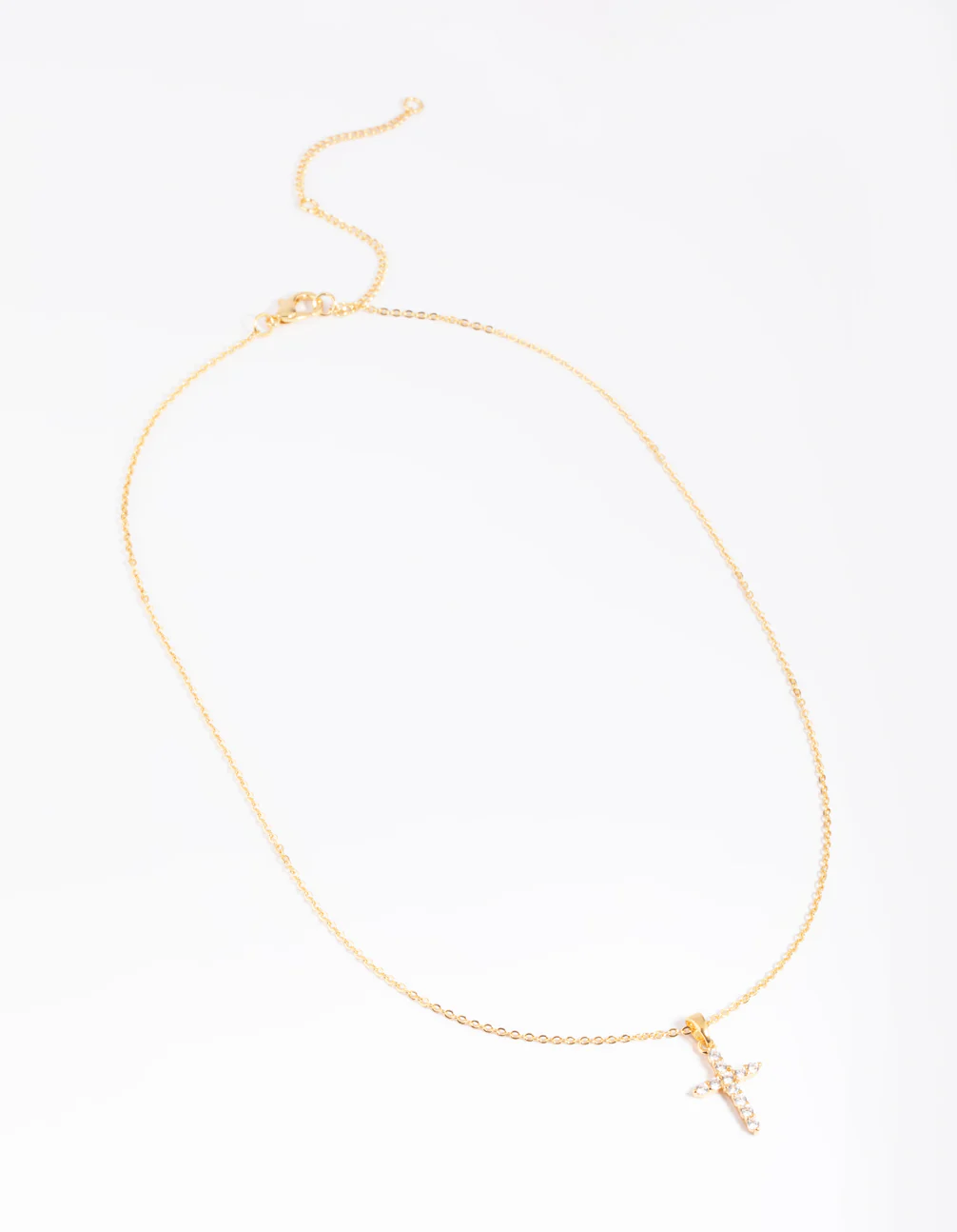 Gold Plated Cubic Zirconia Cross Necklace - Image 3
