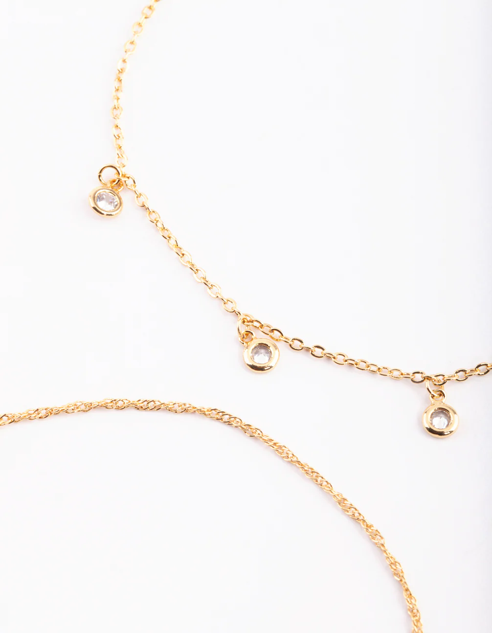 Gold Plated Anklet Set with Cubic Zirconia - Image 2