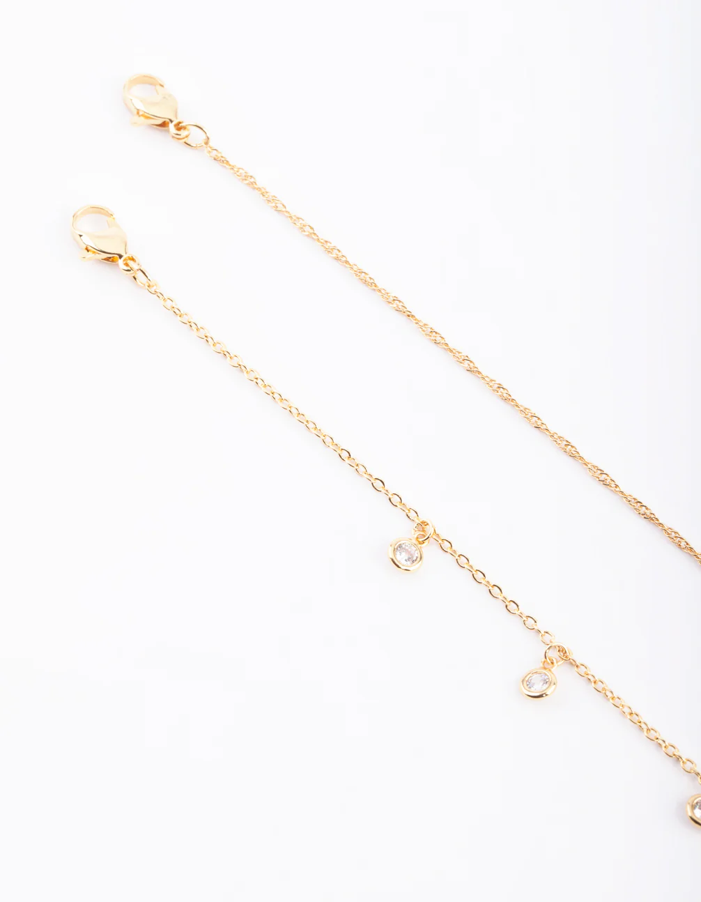 Gold Plated Anklet Set with Cubic Zirconia - Image 3