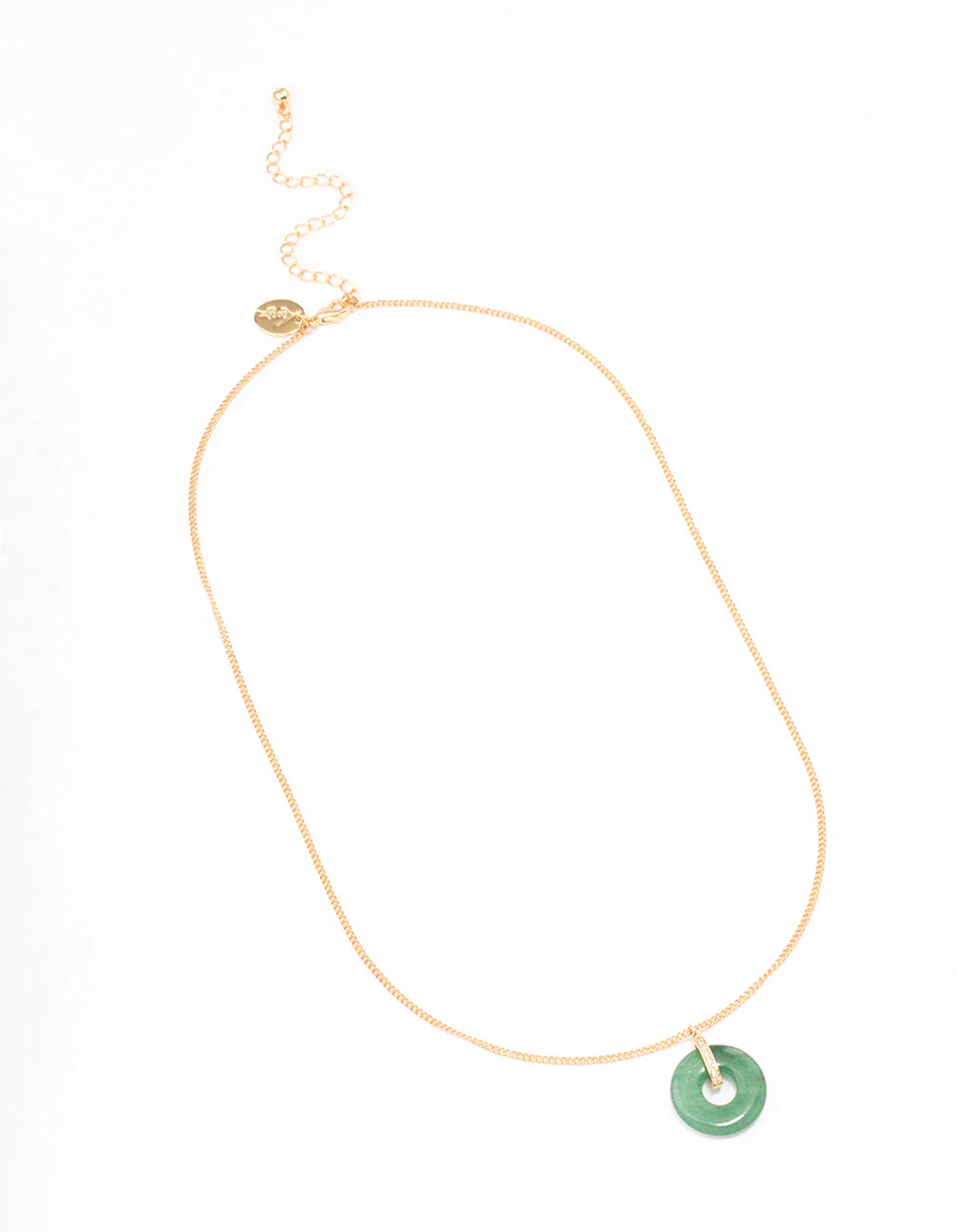 Gold Plated Cubic Zirconia Semi-Precious Donut Necklace - Image 2