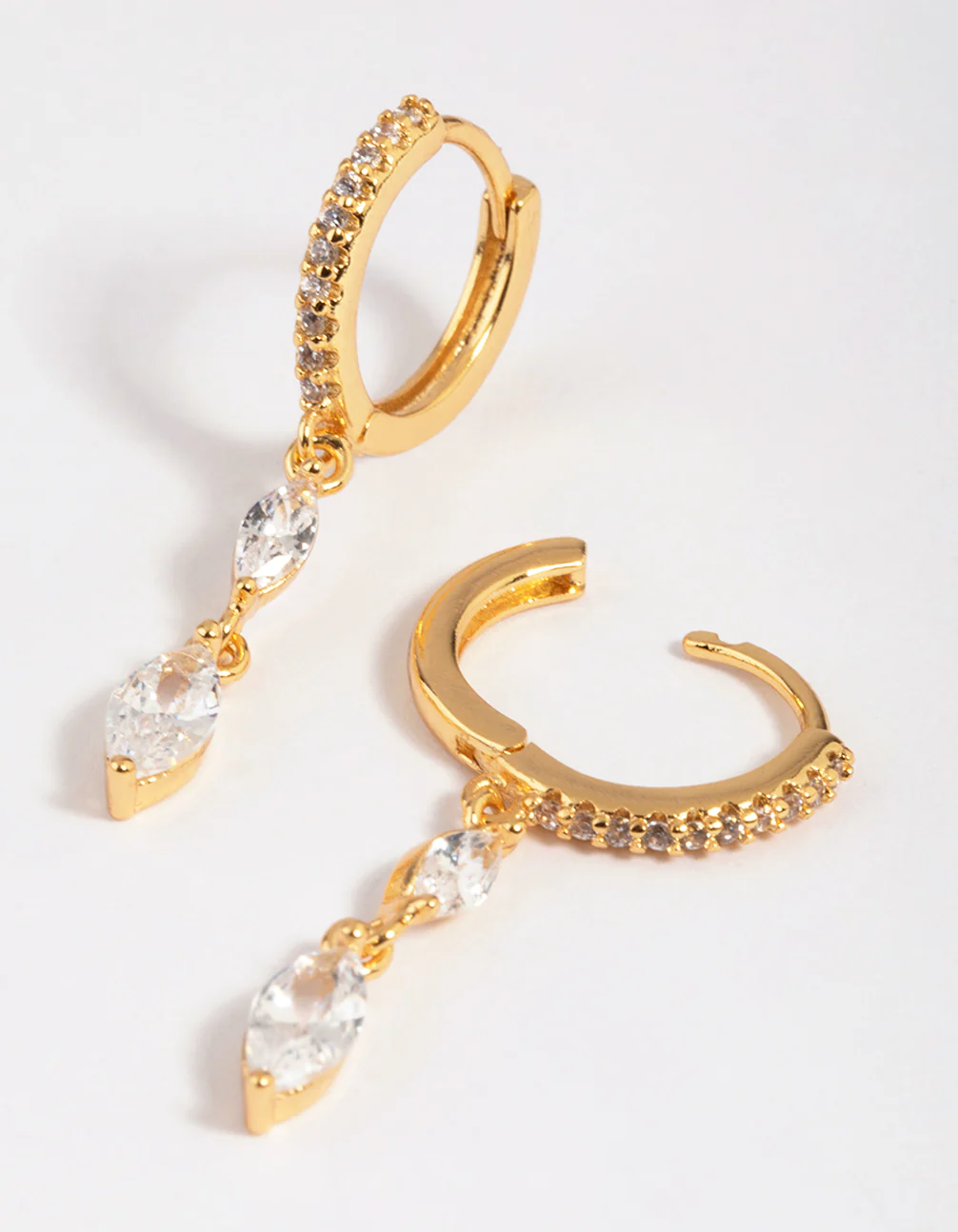 Gold Plated Dainty Huggie Hoop Earrings - Image 3