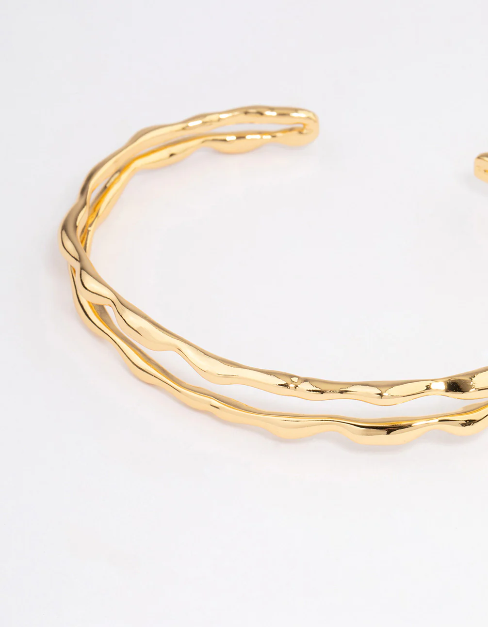 Gold Plated Double Molten Wrist Cuff - Image 2