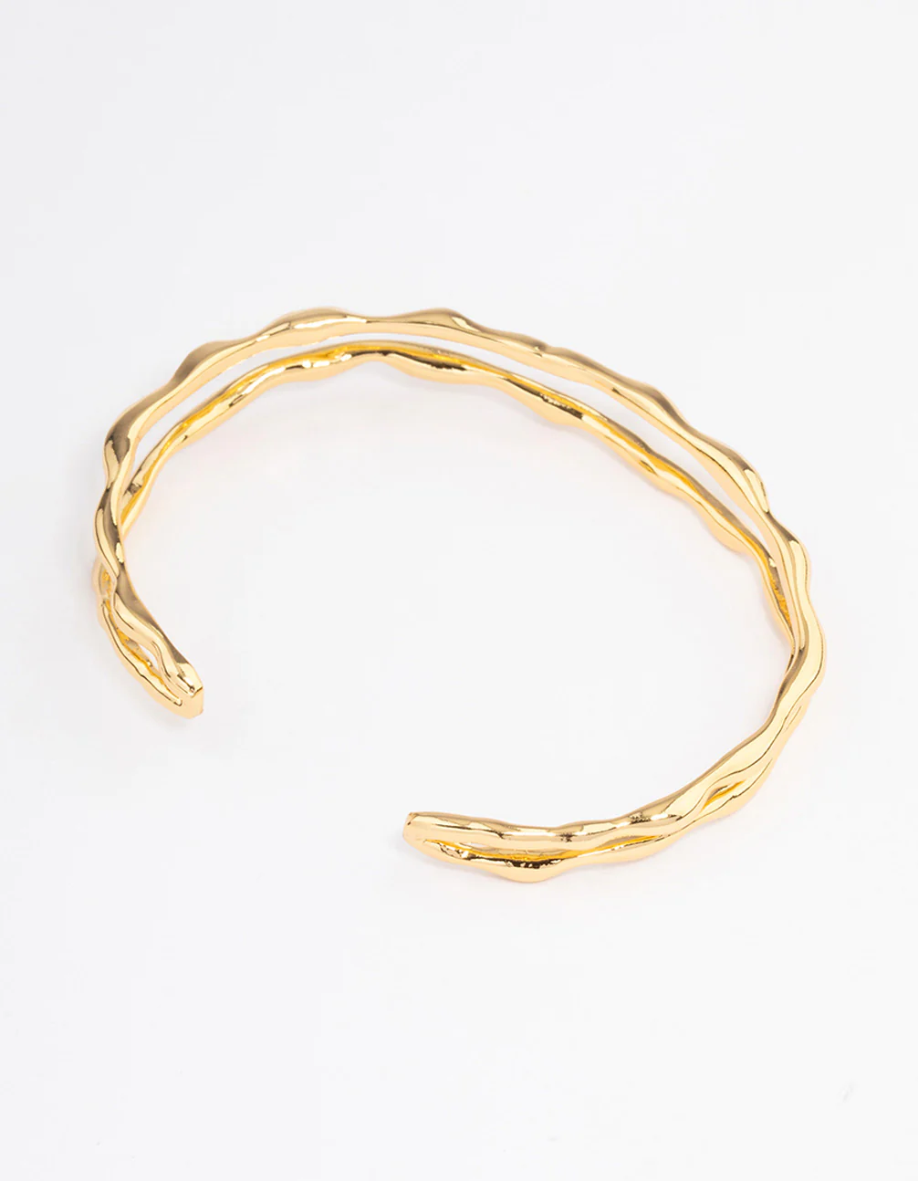 Gold Plated Double Molten Wrist Cuff - Image 3