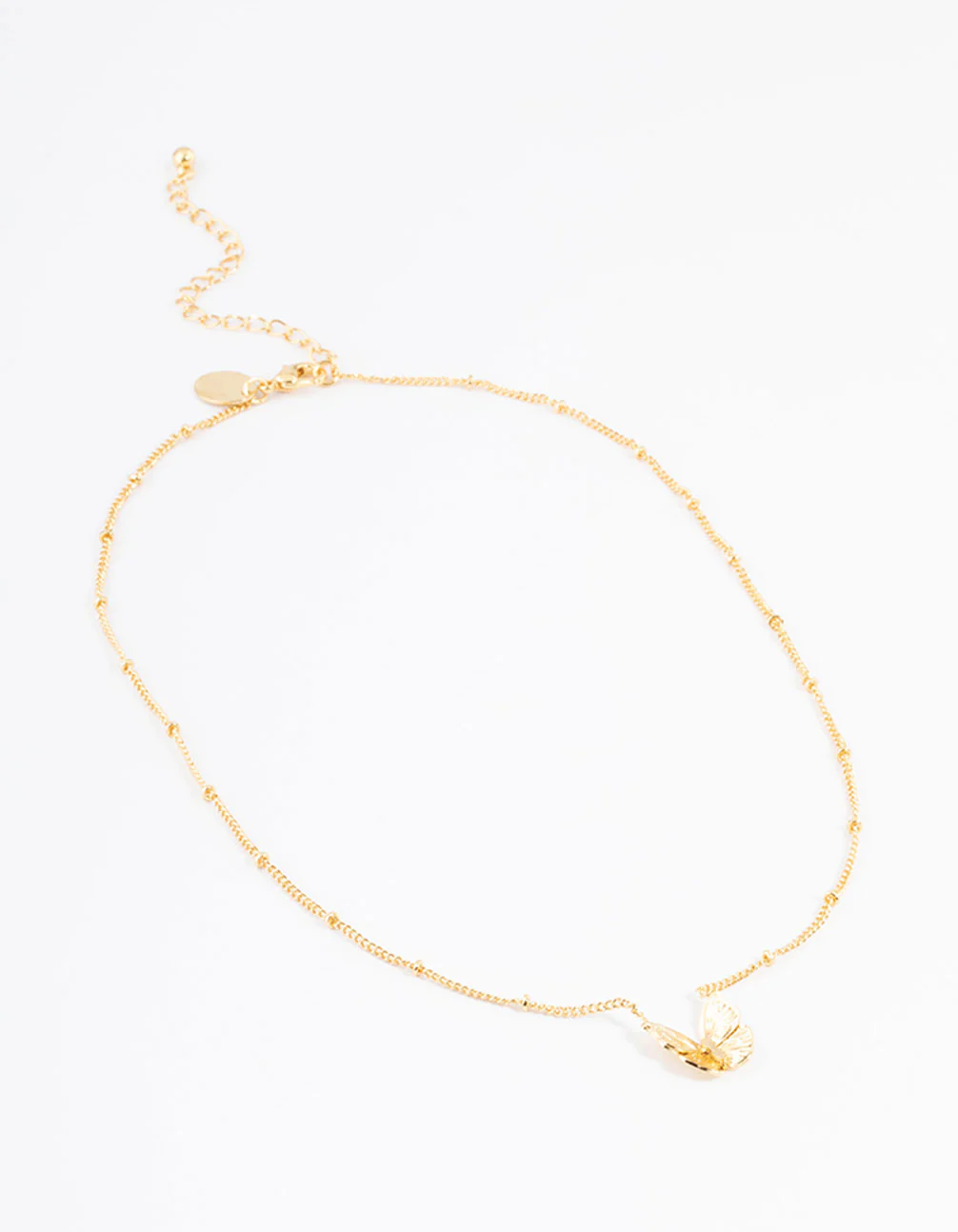 Gold Plated Detail Butterfly Necklace - Image 2