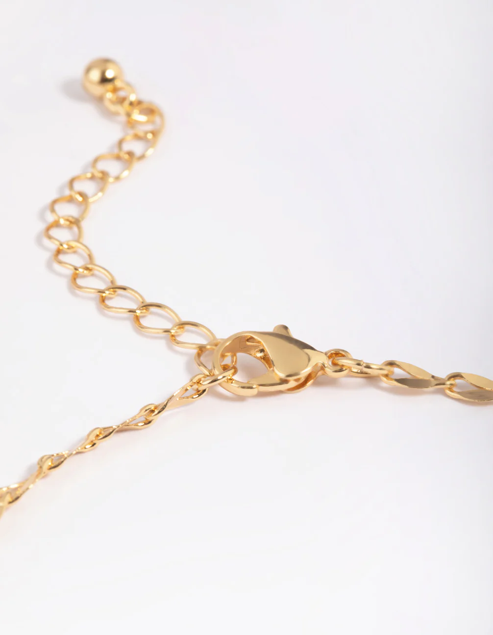 Gold Plated Diamante Leaf Anklet - Image 3