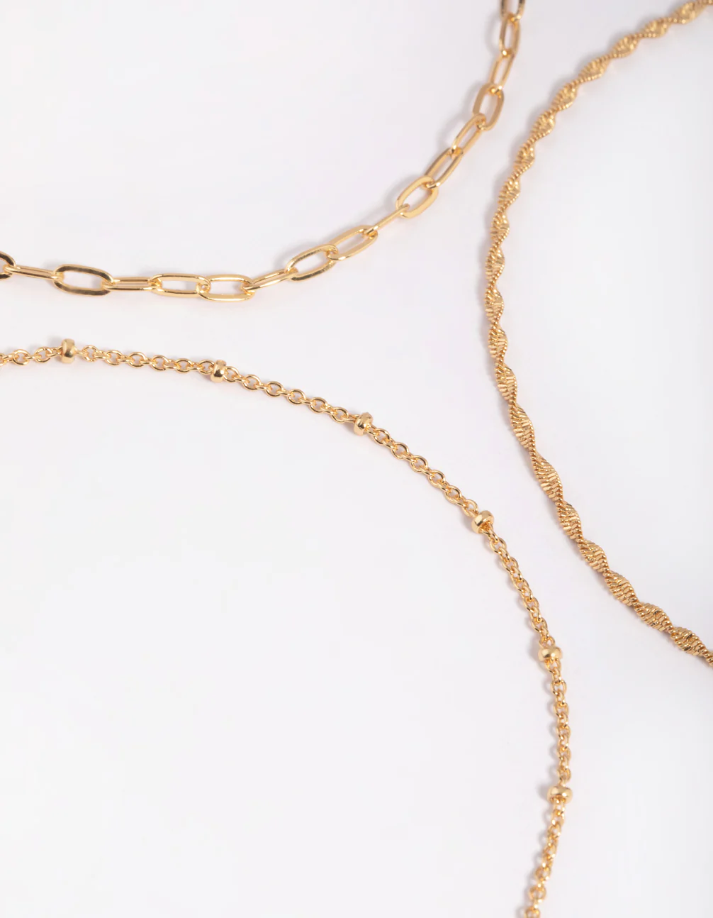 Gold Plated Fine Chain Anklet Set - Image 2