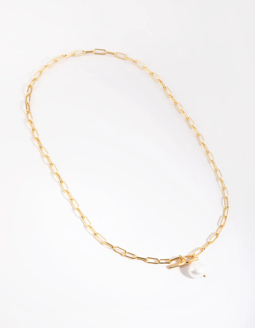 Gold Plated Fob Necklace with Freshwater Pearl - Image 3