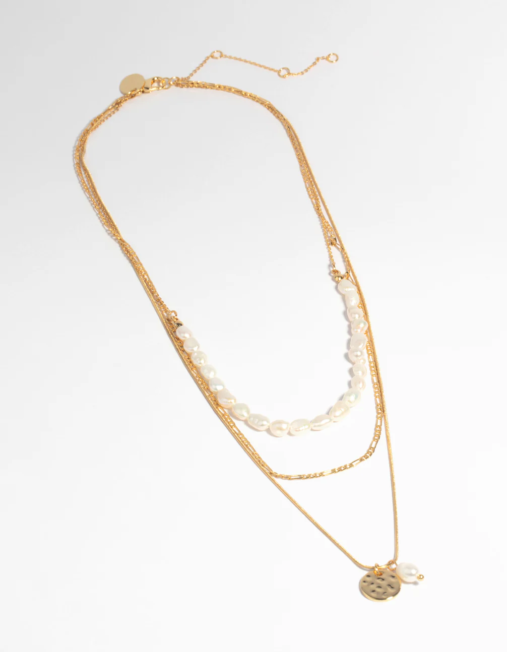 Gold Plated Freshwater Pearl Layered Necklace - Image 2