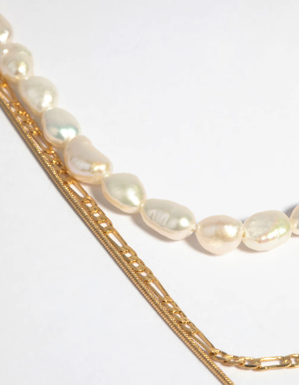 Gold Plated Freshwater Pearl Layered Necklace - Image 3