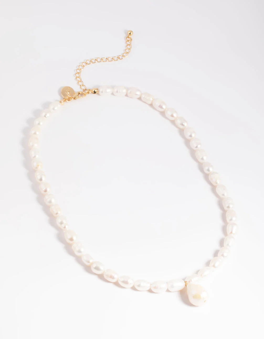 Gold Plated Freshwater Keshi Pearl Drop Necklace - Image 3