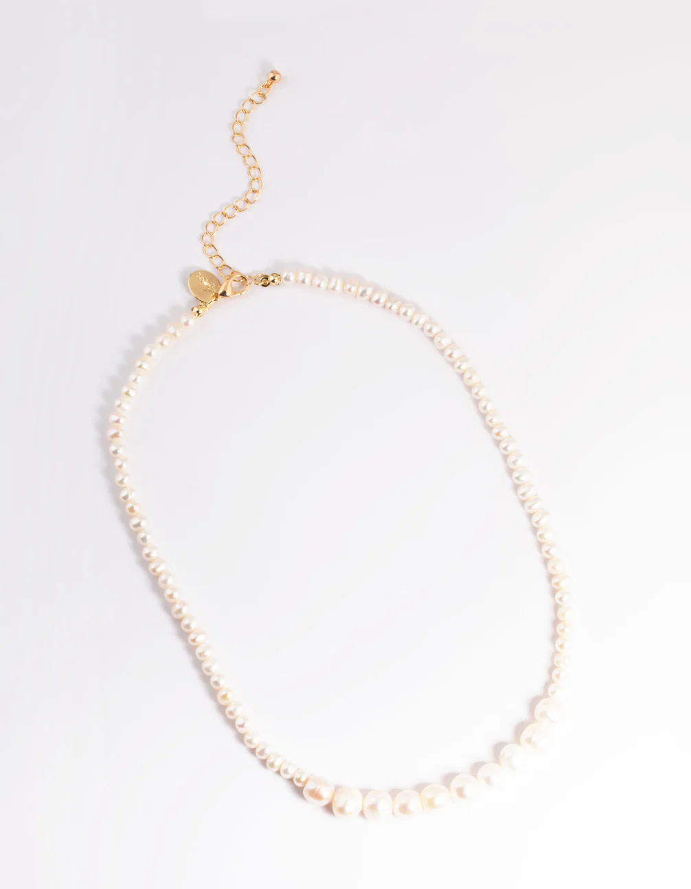 Gold Plated Gradual Freshwater Pearl Necklace - Image 3