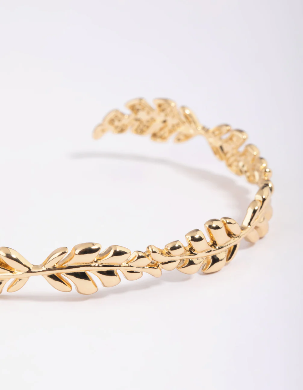 Gold Plated Leaf Cuff Bracelet - Image 3