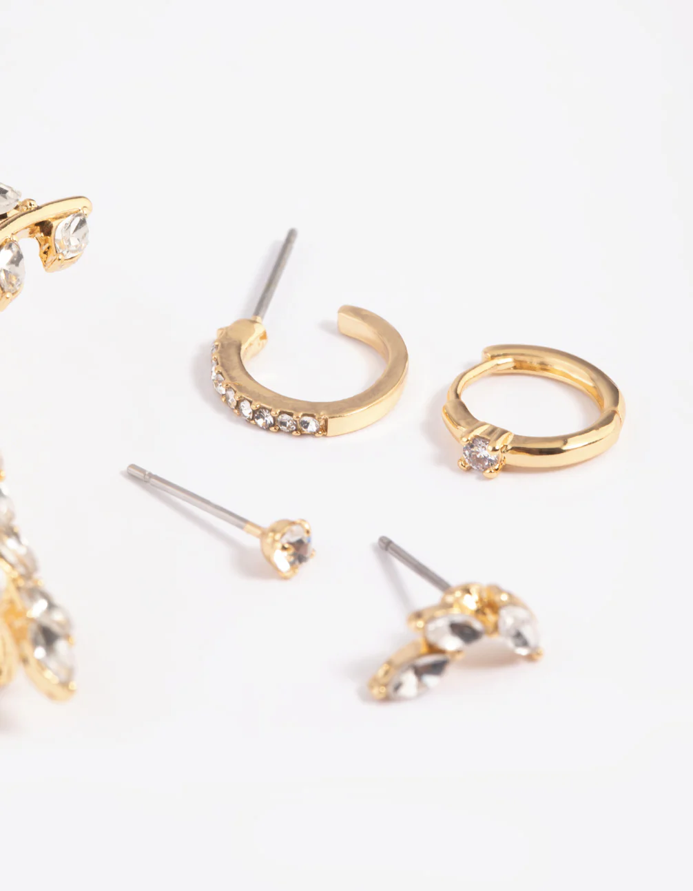 Gold Plated Leaf Earring Stack Pack - Image 2