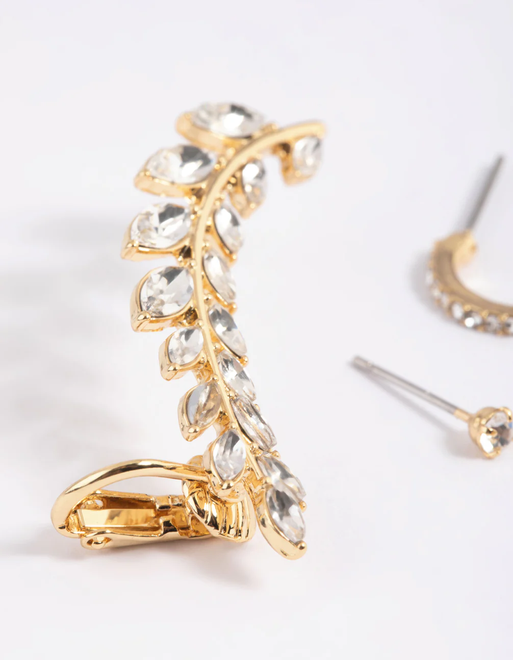 Gold Plated Leaf Earring Stack Pack - Image 3