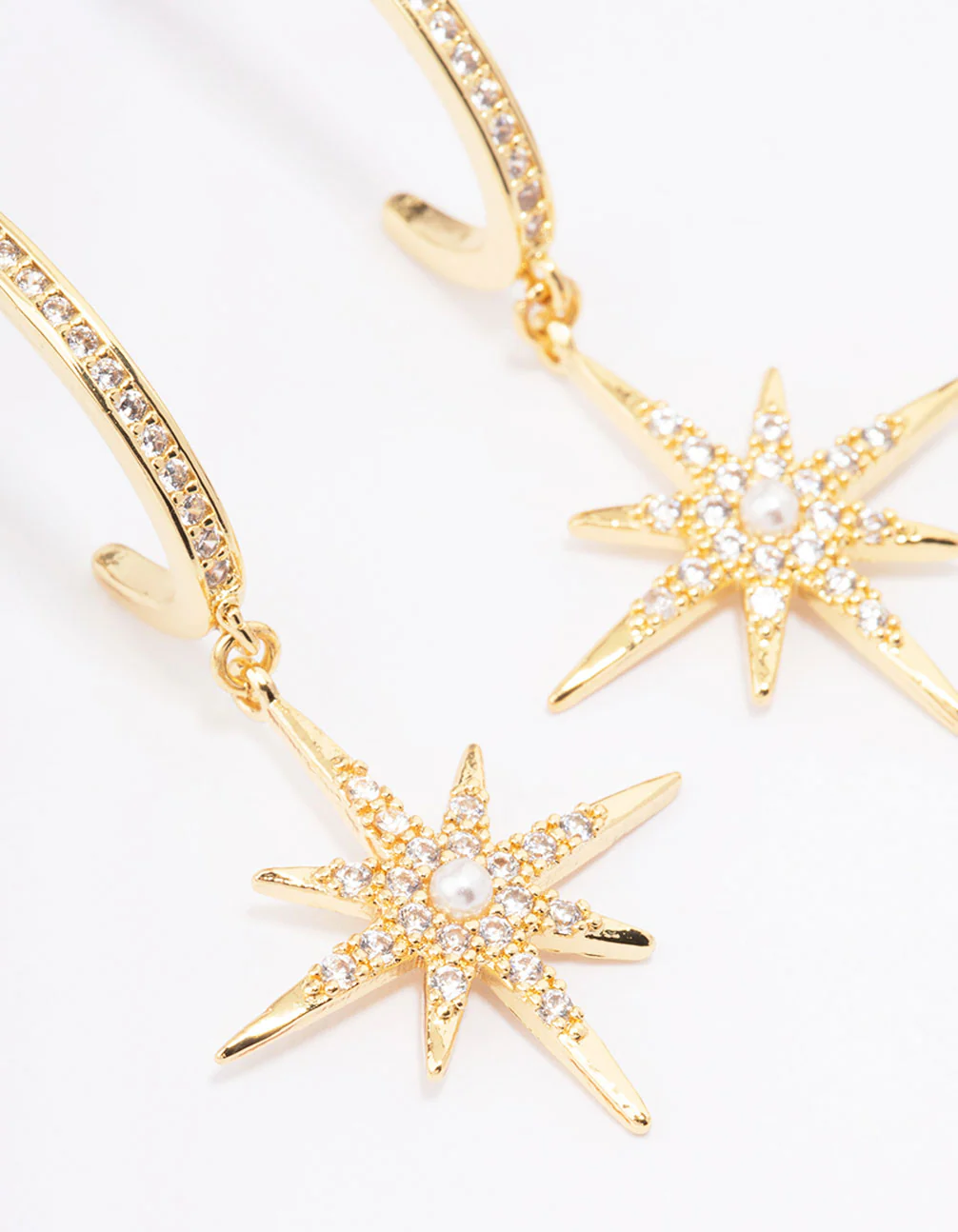 Gold Plated Long Celestial Drop Earrings - Image 3