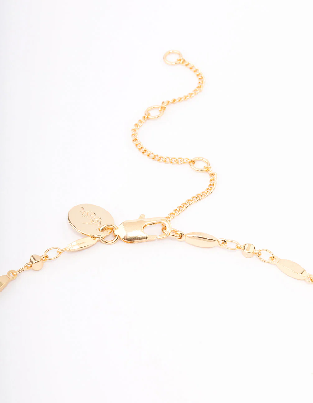 Gold Plated Marquise Cubic Zirconia Cross Y-Necklace - Image 3
