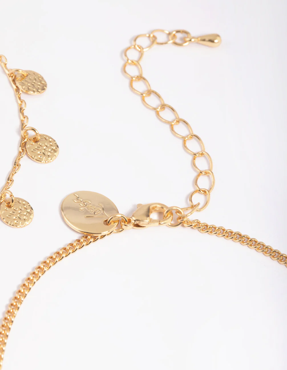 Gold Plated Molten Disc Anklet Set - Image 3
