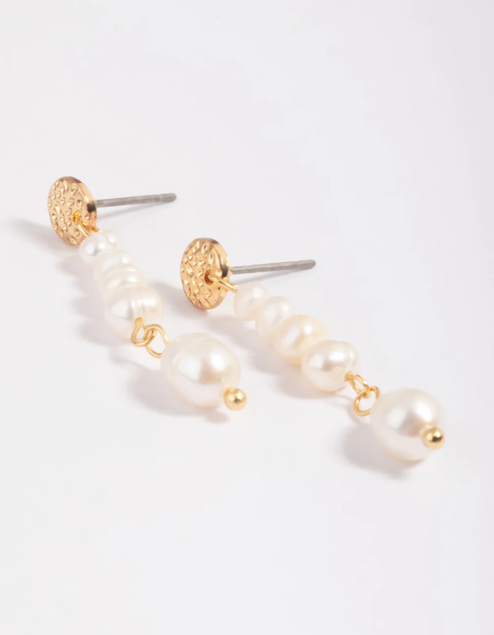 Gold Plated Freshwater Pearl Drop Earrings - Image 3