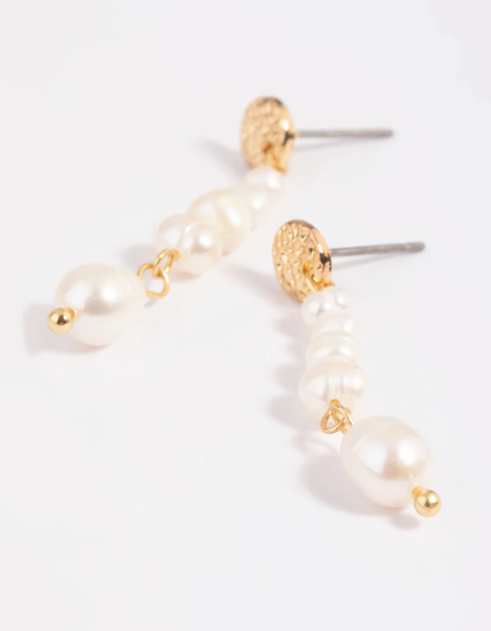 Gold Plated Freshwater Pearl Drop Earrings - Image 4