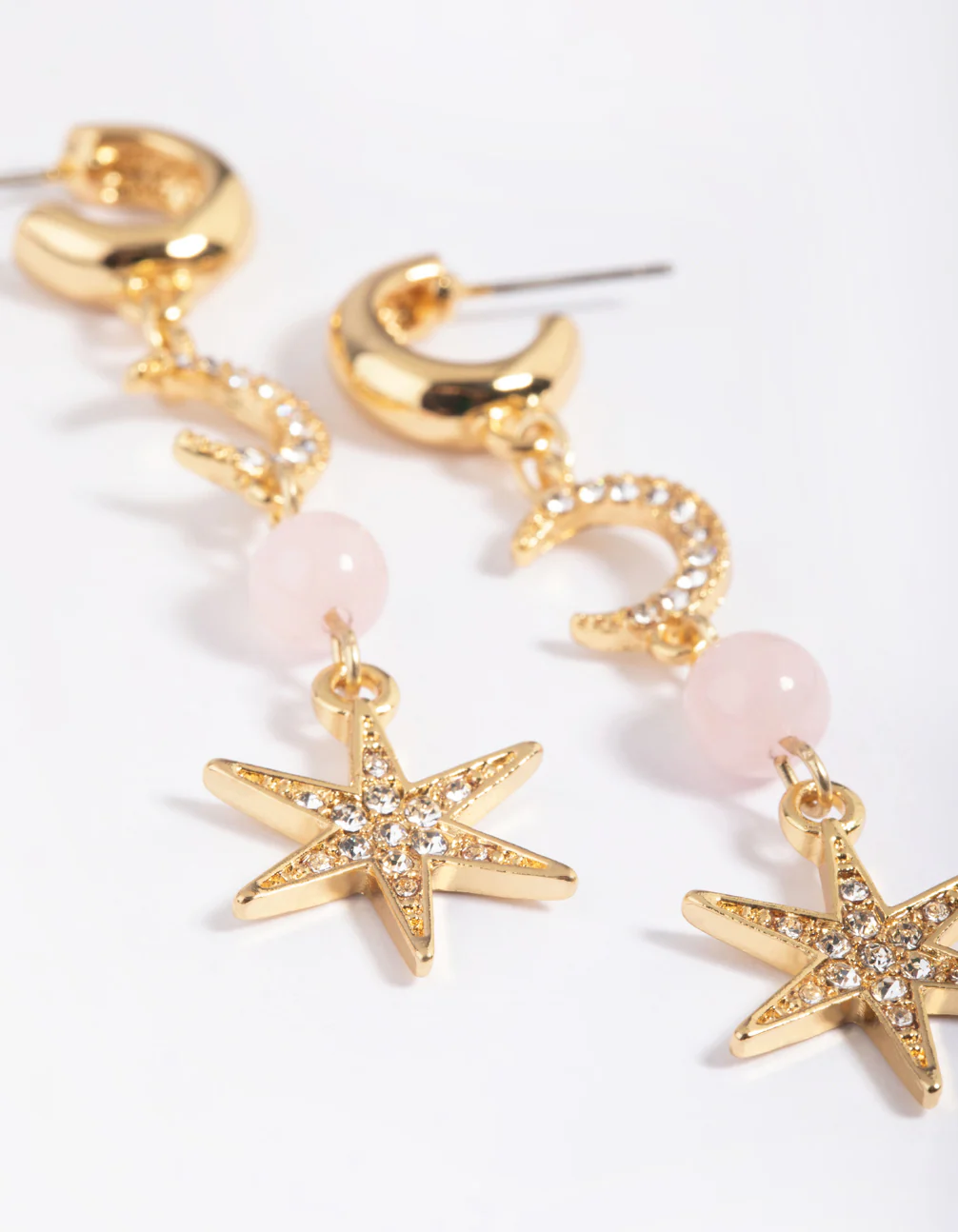 Gold Plated Semi-Precious Celestial Drop Earrings - Image 4